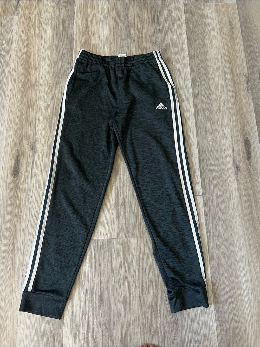adidas Black Joggers with White Side Stripes